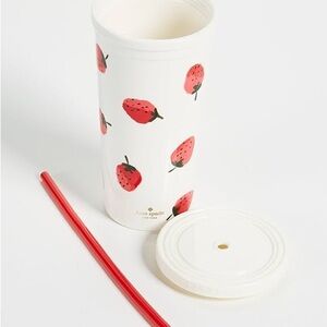 Kate spade strawberry tumbler w/ reusable straw